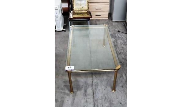 rechthoekige salontafel vv glazen blad